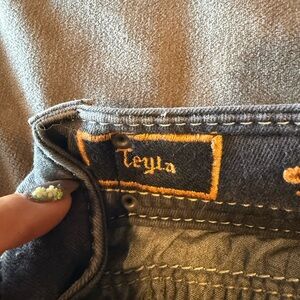 Rock Revival Women's Skinny Jeans - Gray and Orange